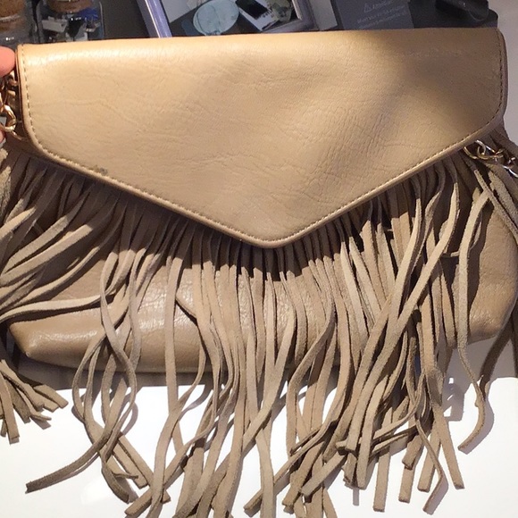 Beige fringe bag - Picture 2 of 4